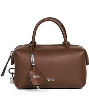 Max Mara Dark Holdalls Small Bowler Bag With Shoulder Strap - Brown