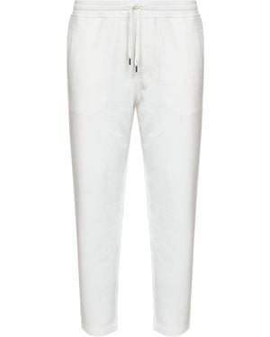 Brunello Cucinelli Off- Techno Cotton Trousers - White