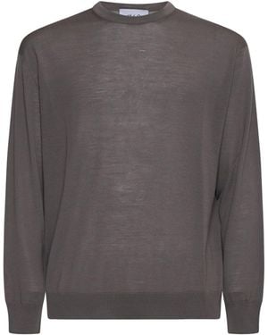 D 40 Taupe Virgin Wool Crewneck Jumper - Grey