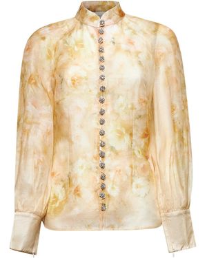 Zimmermann Gonna Longuette Stampa Peonie E Rose - Natural