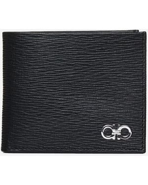 Ferragamo Gancini Leather Bifold Wallet - Black