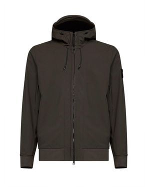 Stone Island Coal Soft Shell-R Hooded Jacket - Black