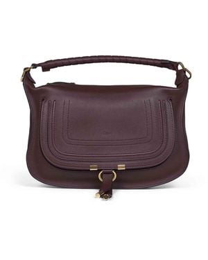 Chloé Dark Velvet Marcie Small Shoulder Bag - Purple