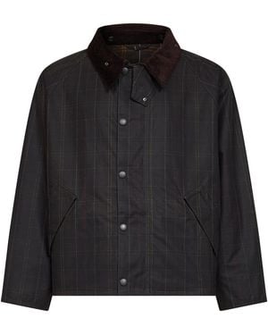 Barbour Tartan Transport Waxed Jacket - Black