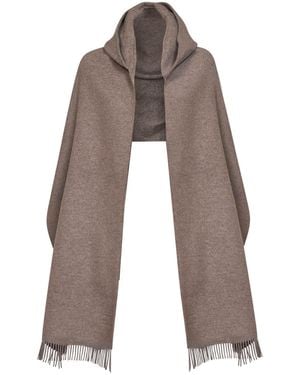 Brunello Cucinelli Cool Knit Hooded Scarf - Gray