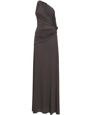 Alex Perry Smoke Jersey Twisted One-Shoulder Dress - Brown