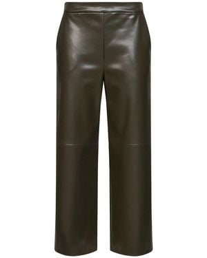 Max Mara Dark Khaki Coated Jersey Smmamati Cropped Pants - Green