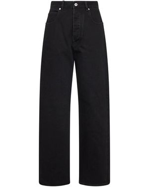 Bottega Veneta Faded Denim Wide-Leg Jeans - Black