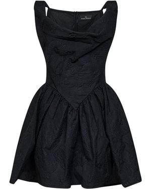 Vivienne Westwood Floral Jacquard Mini Sunday Mini Dress - Black