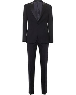 Giorgio Armani Dark Virgin Wool Tuxedo Suit - Black