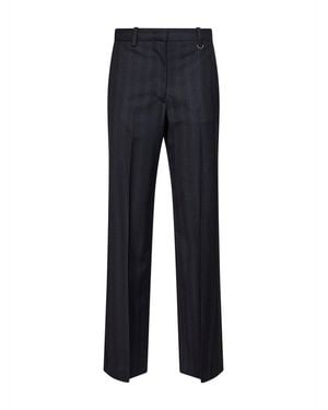 Isabel Marant Marant Etoile Dark Anthracite Check Virgin Wool Noanda Trousers - Blue