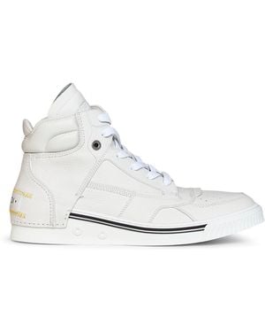 Fendi Leather Fender High-Top Trainers - White