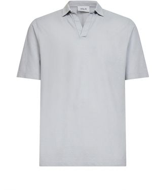 D 40 Cotton Jersey Buttonless Polo Shirt - Gray