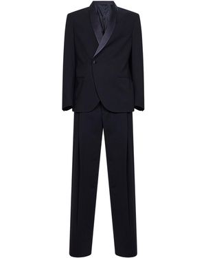 Giorgio Armani Dark Wool Crepe Tuxedo Suit - Blue