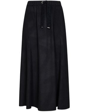 Herno Resort Cashmere-Feel Flannel Resort Long Skirt - Black