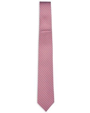 Ferragamo Gancini Silk Twill Cerchio Tie - Pink