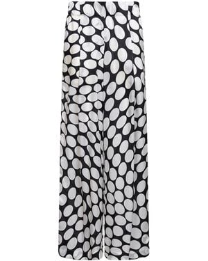 Dries Van Noten Viscose Soft Ellipses-Printed Wide-Leg Pants - White