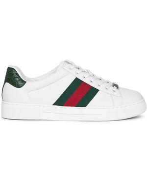 Gucci Leather Ace Trainers - White
