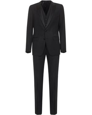 Dolce & Gabbana Tuxedo Suit Martini Wool-Silk - Black