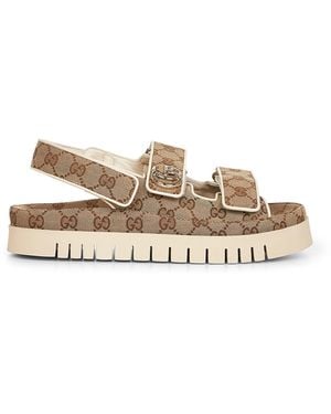 Gucci Gg Canvas Sandals - White