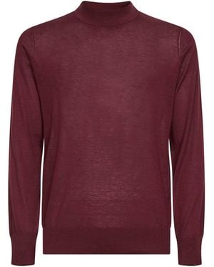 Brunello Cucinelli Amaranth Lightweight Silk And Cotton Knit Jumper - Red
