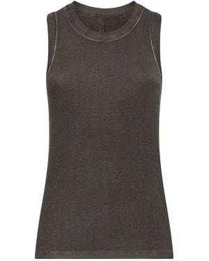 Uma Wang Washed Ribbed Jersey Ti Top - Gray