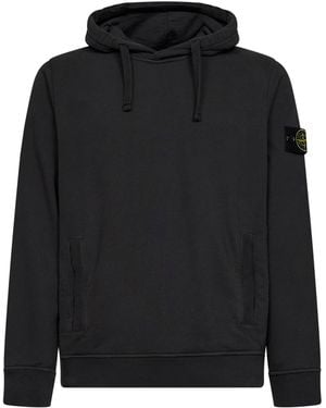 Stone Island Lead Stretch Organic Cotton Hoodie - Black