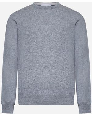 D4.0 Grey Cashmere Crewneck Jumper - Blue