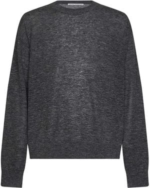 Studio Nicholson Charcoal Melange Superfine Alpaca Blend Picco Sweater - Gray