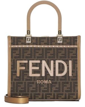Fendi Sunshine Small Ff Bag - Brown