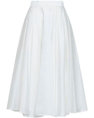 Blanca Vita Lyocell Blend Geliux Midi Full Skirt - White