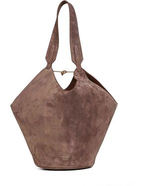 KHAITE Cedar Lotus Small Tote Bag - Brown