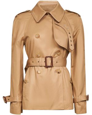 Chloé Cotton Gabardine Short Trench Coat - Natural