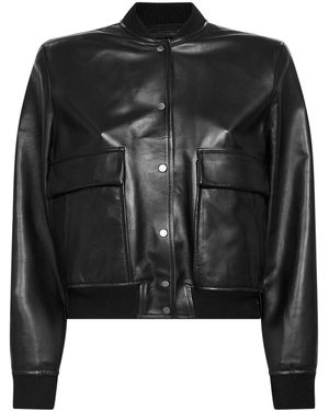 Salvatore Santoro Plongé Nappa Leather Bomber Jacket - Black