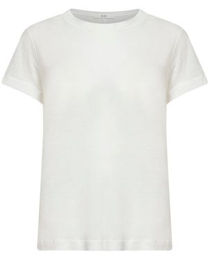 Co. Ribbed Tton Jersey Crewneck T-Shirt - White
