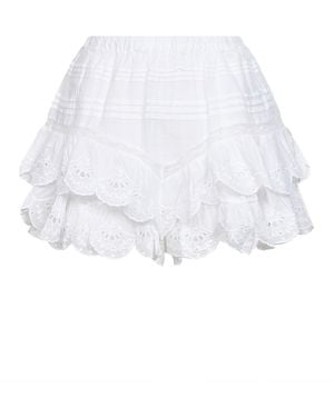 Isabel Marant Cotton And Lace Jocadia Shorts - White