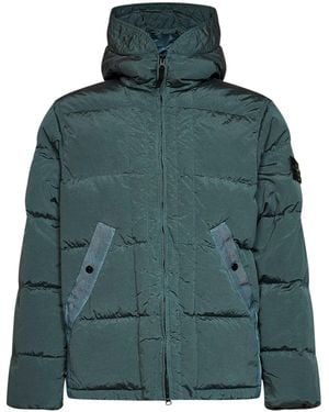 Stone Island Ocean Nylon Metal Hooded Down Jacket - Green