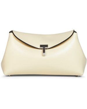 TOTEME Champagne Mini T-Lock Clutch Bag - White