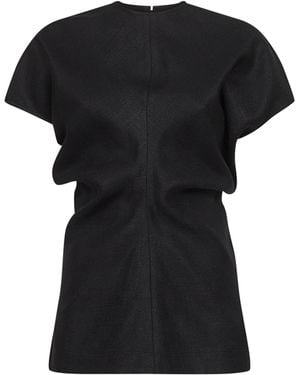 TOTEME Basketweave Slouch Waist Top - Black