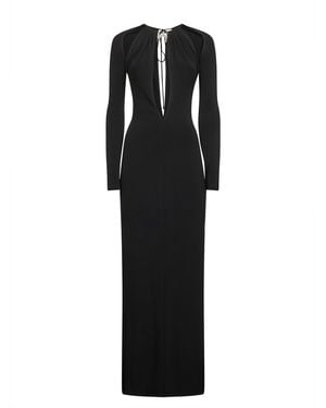 Marine Serre Draped Jersey Long Dress - Black