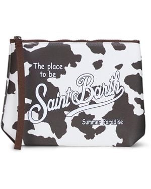 MC2 Saint Barth Aline Cow-Print Clutch Bag<Br - White