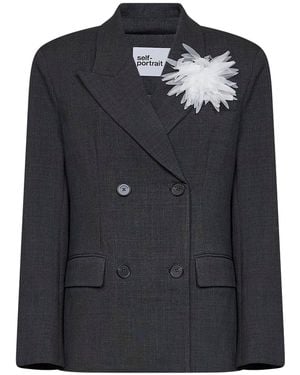 Self-Portrait Blazer Doppiopetto - Nero