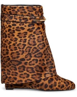 Givenchy Leopard Pony-Effect Leather Shark Pinch Ankle Boots <Br - Brown