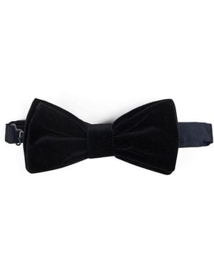 D 40 Velvet Pre-Tied Bow Tie - Black