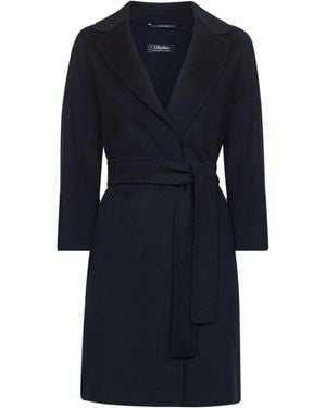 Max Mara Double Broadcloth Arona Short Coat - Blue