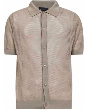 Tagliatore Dove Pointelle Knit Short-Sleeved Shirt - Multicolour
