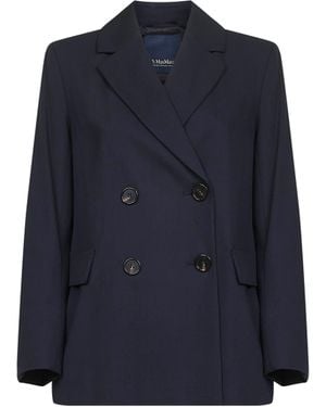 Max Mara Crepe Wool Twill Ester Blazer - Blue