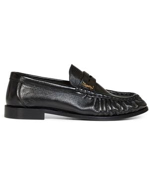 Saint Laurent Shiny Nappa Leather Le Loafer Supple Loafers - Black