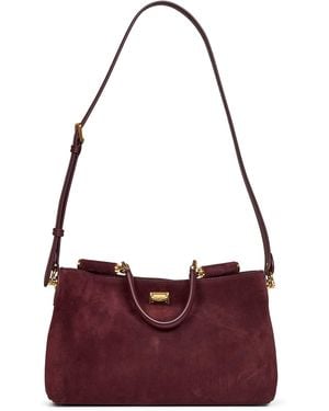 Dolce & Gabbana Burgundy Vittoria Medium Handbag With Shoulder Strap - Purple