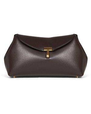TOTEME Bark Mini T-Lock Clutch Bag - Brown